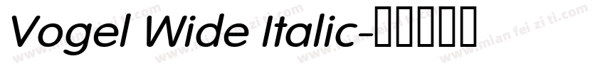Vogel Wide Italic字体转换